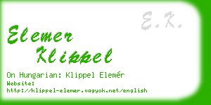 elemer klippel business card